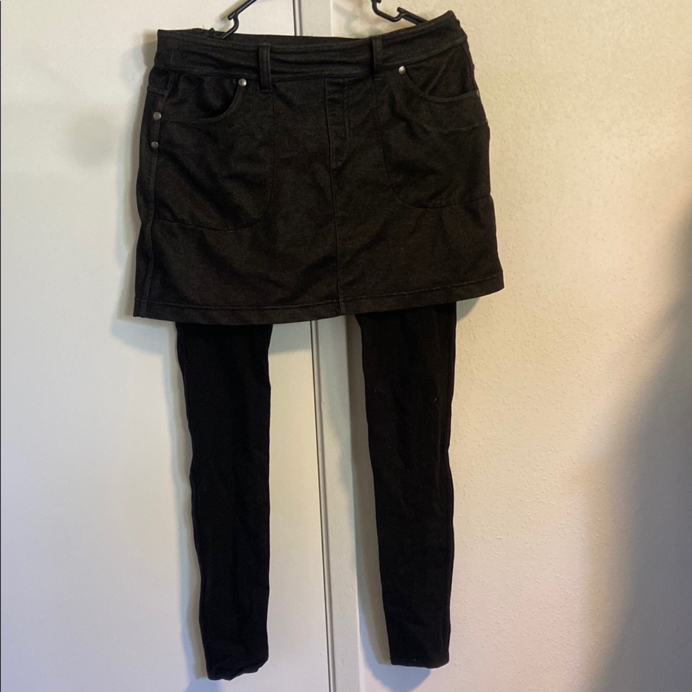 Athleta Black Mini Skirt with Leggings
